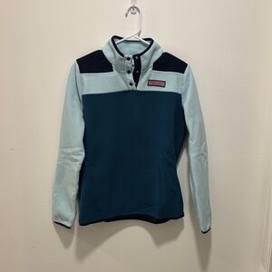 Vineyard Vines Teal/Navy Fleece Pullover